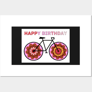 Flower pedal power birthday card Posters and Art